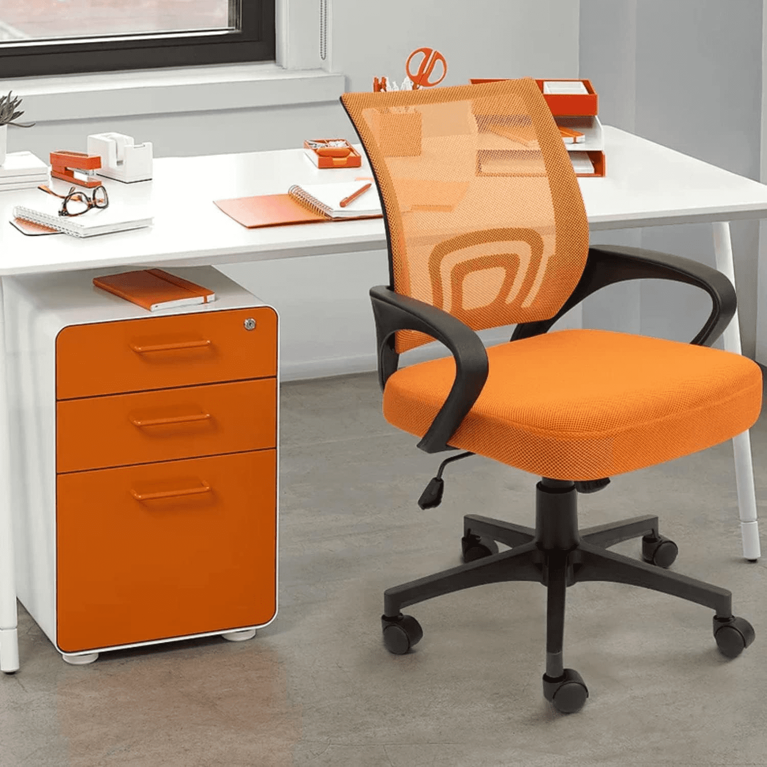 Ergonomic Office Desk Chair Mid Back Thick Cushion Seat Computer Task