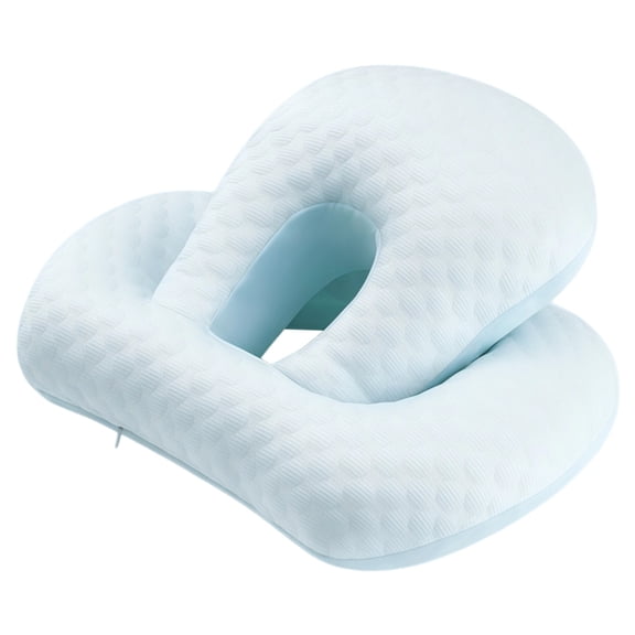 Ergonomic Office Nap Pillow, Face Down Desk Sleeping Cushion, Portable Neck Support for Office, Travel, Plush Fatigue Relief Aid, Soft Foam Nap Pillow with The Whole Machine Washable, Blue