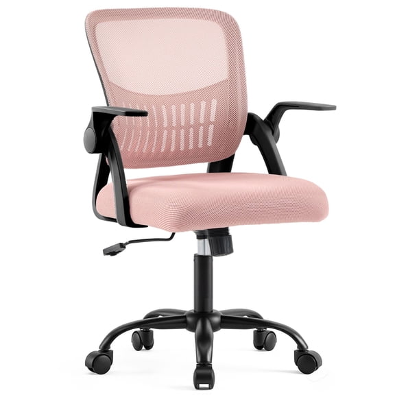 Ergonomic Office Seating - Mid-Back Desk Chairs Featuring Adjustable Height, Swivel Functionality, Flip-Up Armrests, And Lumbar Support, Designed with Breathable Mesh for Home, Study, Or Work Use