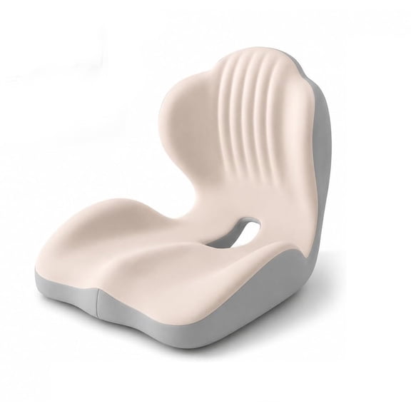 Ergonomic One-Piece Memory Foam Seat Cushion with Lumbar Back Support, 5-Zone Contour Chair Pad for Office Desk, Gaming Chair & Car Seats