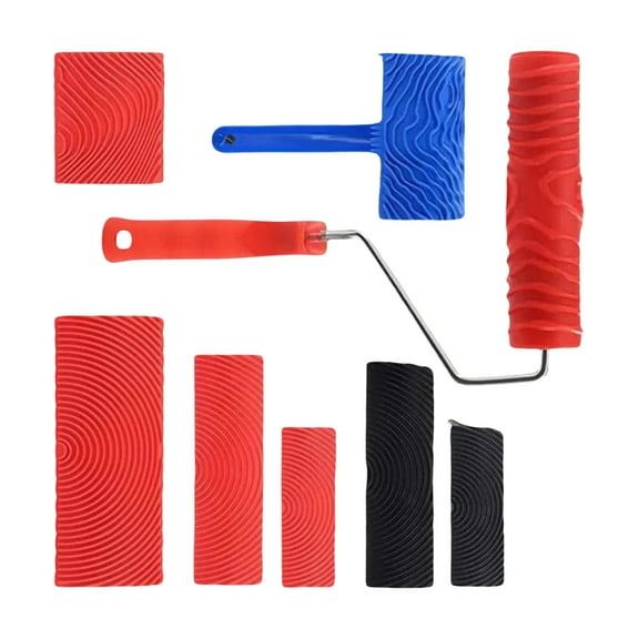 Ergonomic Paint Roller For Decorative Surfaces High Clearness Grains Pattern Scratch Resistant Coating Applicators