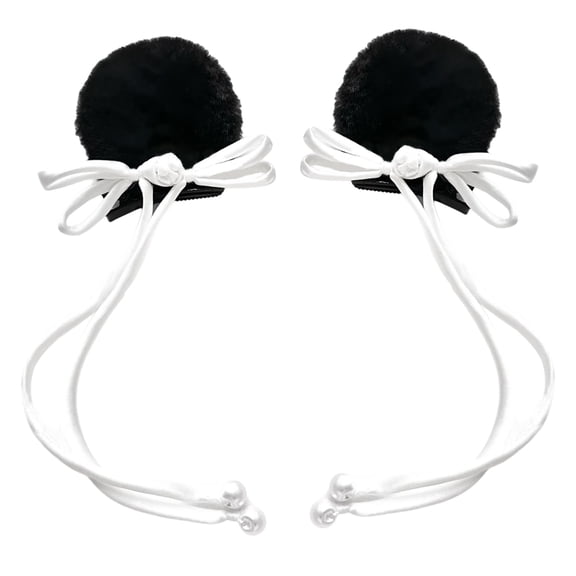 Ergonomic Panda Ears Hair Clip Polyester Hairpin Comfortable Hair Accesories Hairpieces for Children and Panda Lover