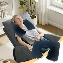 Ergonomic Pillow Comfortable Travel Neck Pillow PVC Flocked U Shaped Cushion For Aviation Outdoor Home Use Portable Inflatable Cervical Support Pillow With Soft Velour Cover Pillows For Neck