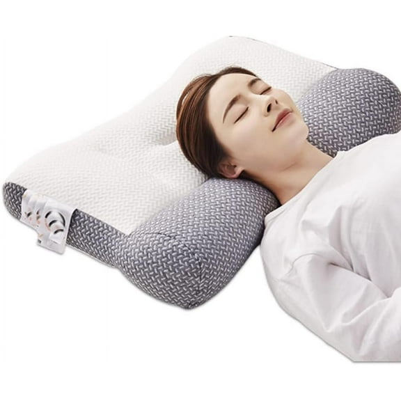 Ergonomic Pillow, Ergonomic Pillows for Sleeping, Provides Good Support for The Neck, Relieves Neck and Shoulder Pain Suitable for Side, Back and Stomach Sleepers (Grey, 24 x 16 inch)