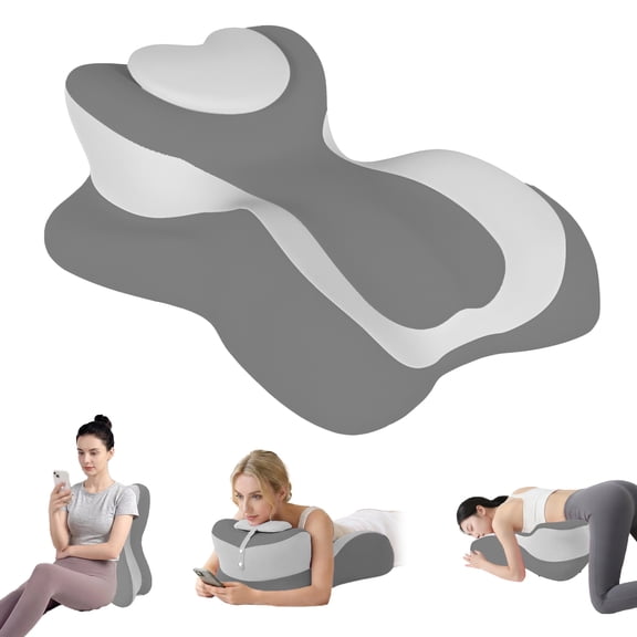 Ergonomic Prone Pillow for Stomach Lying, Memory Foam Wedge Pillow, Prone Pillow for Reading in Bed & Phone Use, Breathable Comfortable Support Cushion for Relaxing, Lumbar Back Support for Sleeping