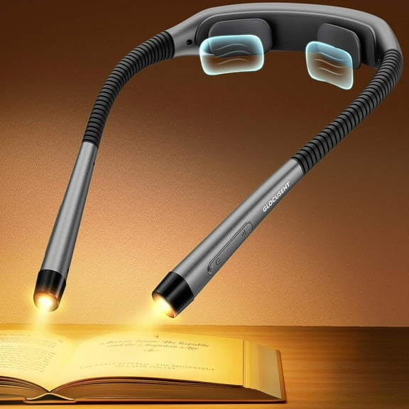 Ergonomic Rding Light, 1600mAh Rechargble Book Light for 100 Hrs - 3 Colors & 5 Brightness, Neck with Timers, Sleep Aid Travel Lock, Perfect Rding, Knitting Craft