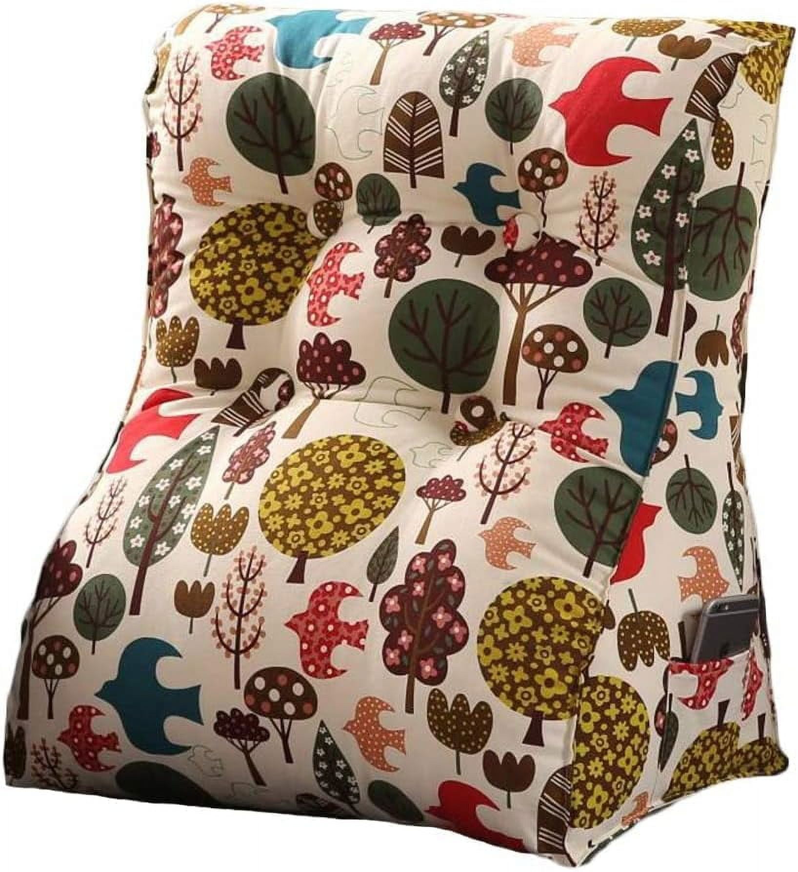 LELEFIDO Curved Reading Pillow For Bed – Wedge Back Support Pillow With Removable Cover, Headboard Alternative