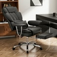 thumbnail image 1 of Ergonomic Reclining Office Chair,Big and Tall Executive Leather Office Chair with Footrest,High-Back,30.3"x21.3"x48.8",Black, 1 of 8