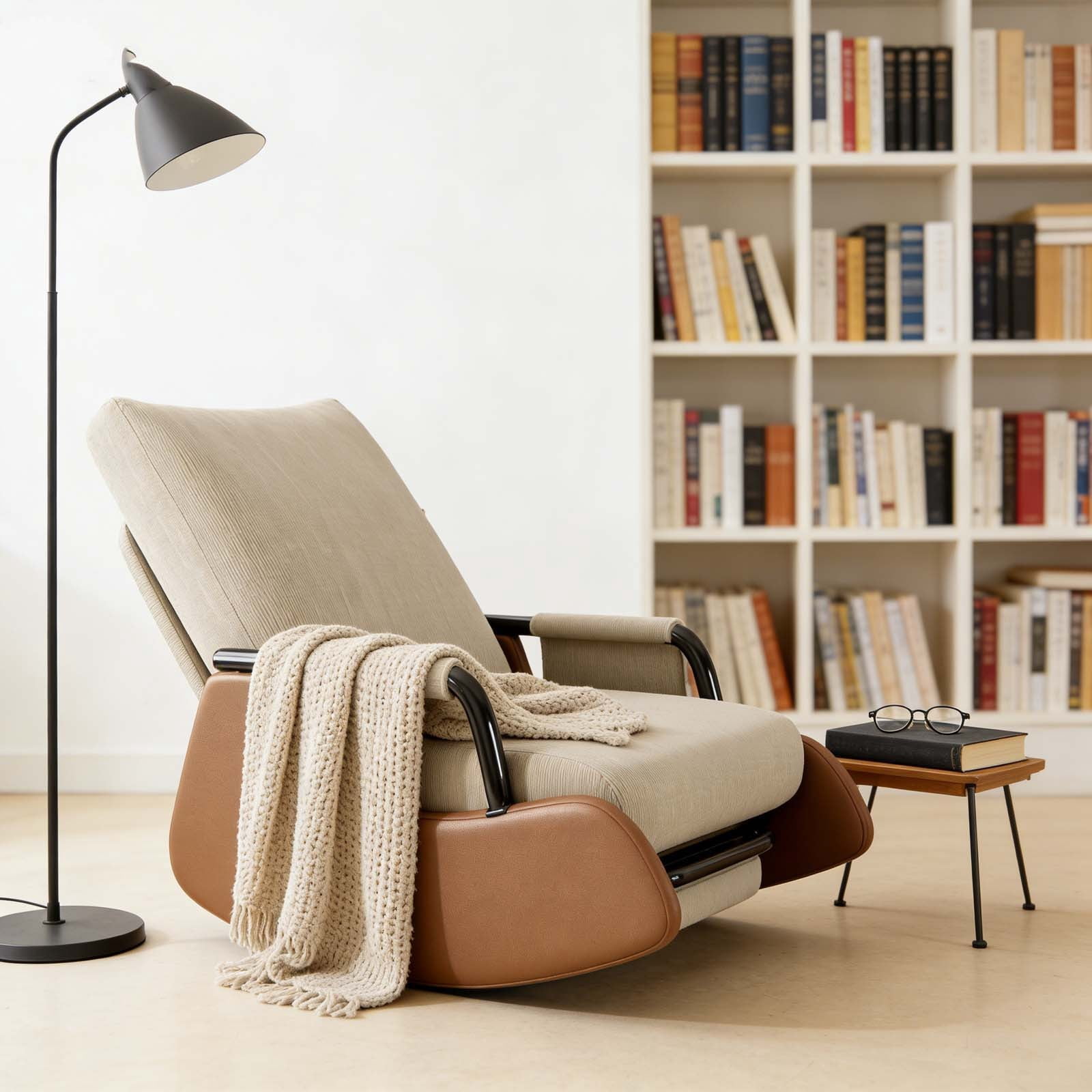 Ergonomic Rocking Chair with Retractable Footrest, Heavy-Duty Glider ...