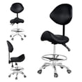 thumbnail image 1 of Ergonomic Rolling Saddle Stool Chair with Wheels Adjustable Swivel Stool with Back and Footrest Heavy Duty for Esthetician, Artist, Dental, Medical, Spa, Salon, Cutting, Home Office, 1 of 9
