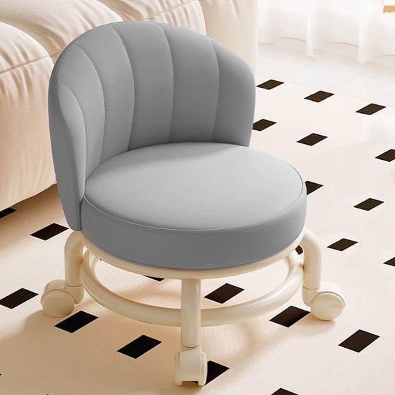Ergonomic Rolling Stool with 360 Swivel Casters - Shoe Change Stool with Low Sitting Design, Seat Office Small Stool, Comfortable Height, Durable Frame, Suitable for Home, Garage, Office Use