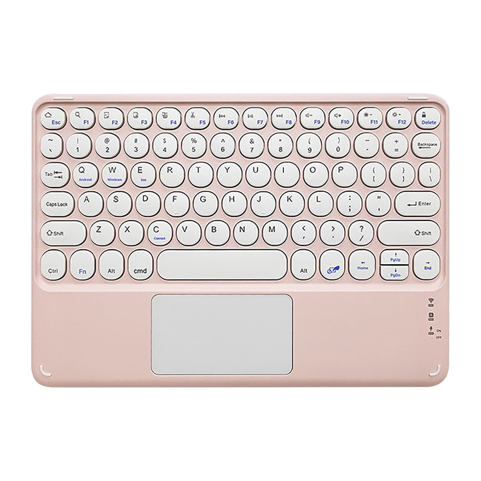 Ergonomic Round Key Bluetooth Keyboard Long Battery Life for Phones and ...