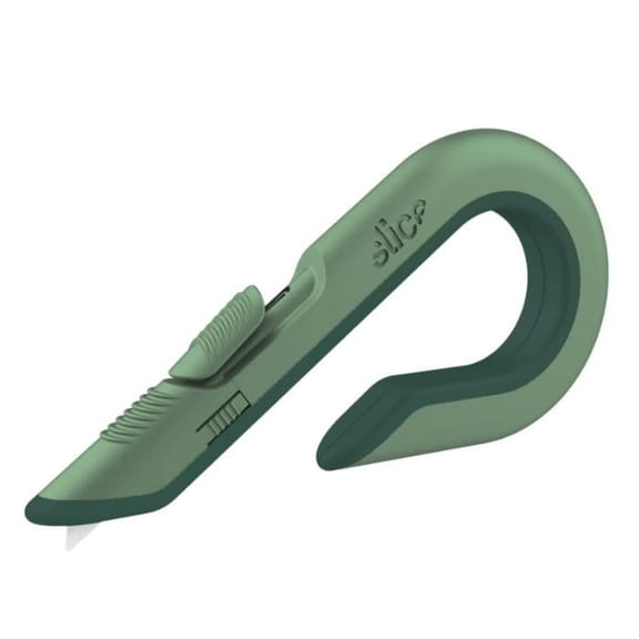 Ergonomic Safety Box Cutter with Auto-Retracting Ceramic Blade – J-Shaped Handle Design Prevents Accidental Slips, Ideal for Opening Packages, Cutting Tape, or Slicing Cardboard Without Risk of Injur