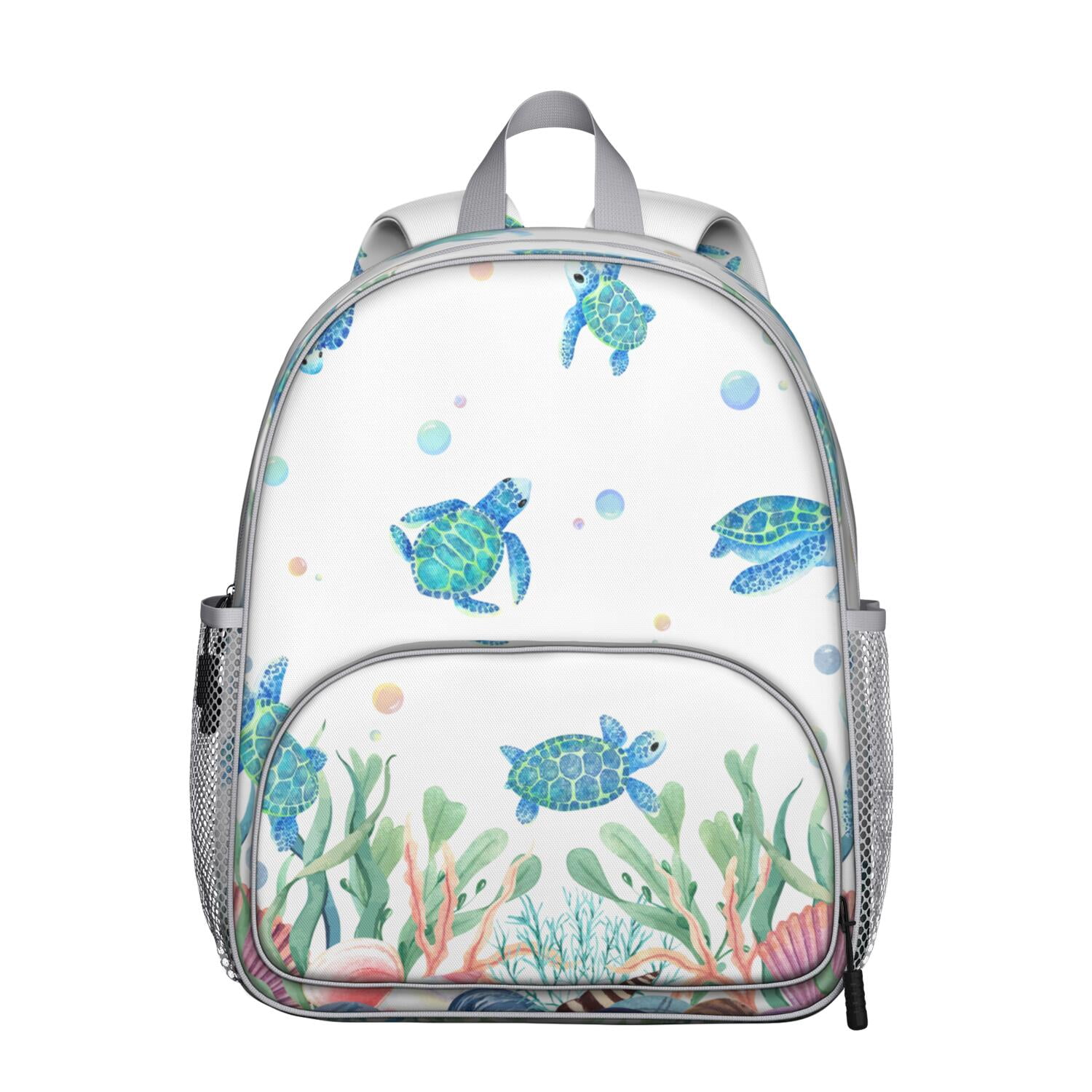 Ergonomic School Backpack with Sea Turtle Hawaiian Design - Waterproof ...