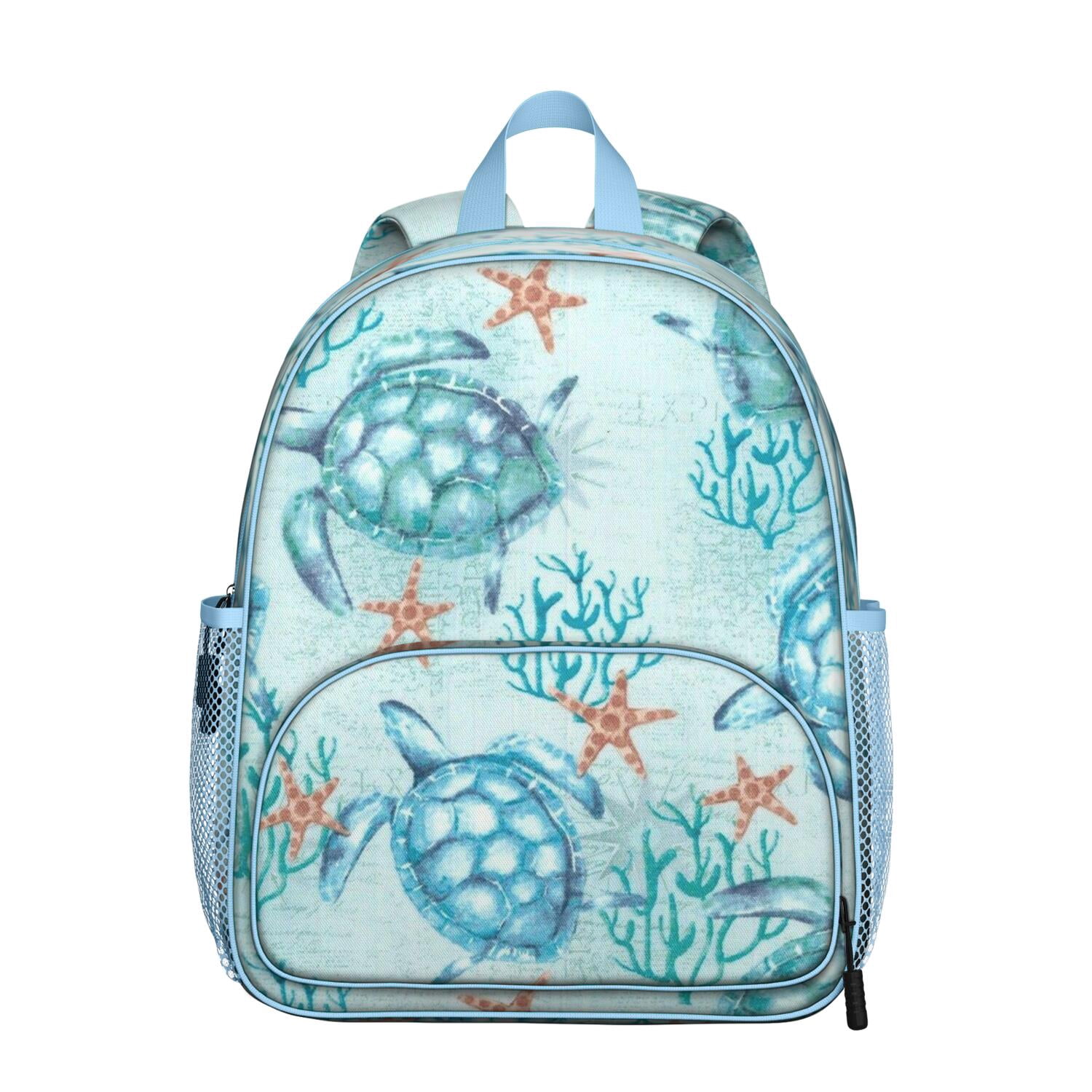 Ergonomic School Backpack with Sea Turtle Hawaiian Design - Waterproof ...