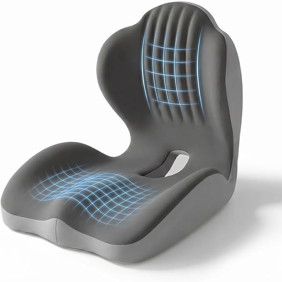 Ergonomic Seat Cushion, Ergonomic Memory Foam Seat Cushion, U-Shaped Travel Pillow – Memory Foam Support, Non-Slip Base, Portable & Machine-Washable
