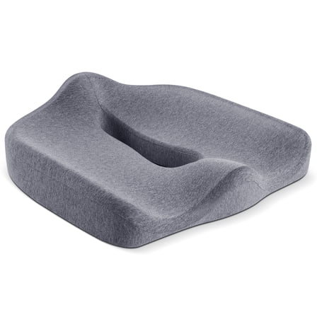 Ergonomic Seat Cushion for Tailbone Pressure Relief - Memory Foam Seat Pad for Comfort & Posture Improvement - Ideal for Office Chair,Desk Chairs, Car Seats, Wheelchairs, Home & Office Use(Dark Gray)