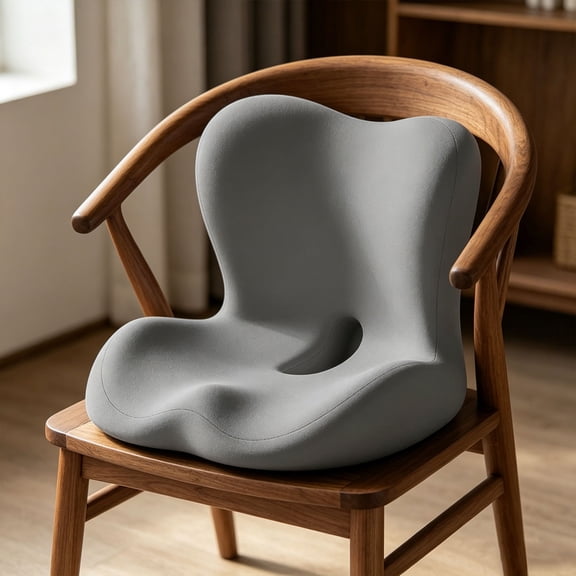 Ergonomic Seat Cushion with Backrest Support Posture Correcting Chair Pad for Home Office Desk