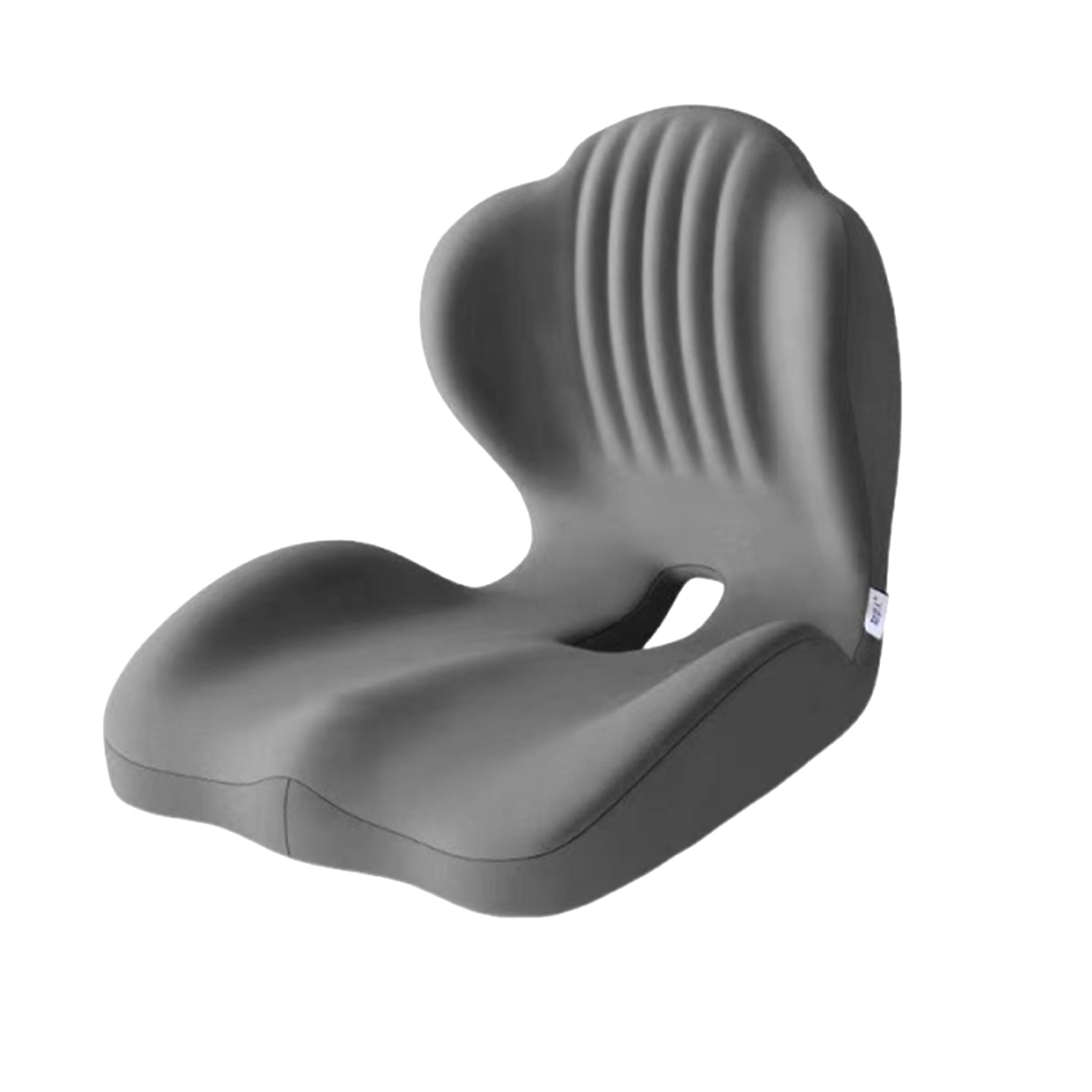 Ergonomic Seat Cushion with Full Back & Lumbar Support - Memory Foam Cushion for Office, Car, Gaming & Wheelchair, Gray