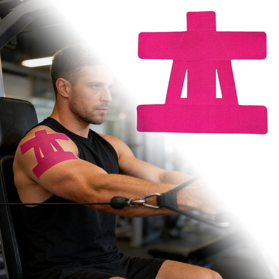 Ergonomic Shoulder Kinesiology Tape, Pre-Cut Support Wrap - Latex-Free Breathable Fabric, Sweat-Resistant, for Workout Recovery Shoulder Stability,Pink