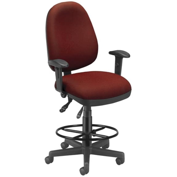 OFM 6 Function Executive Task Drafting Chair with Drafting Kit in Wine