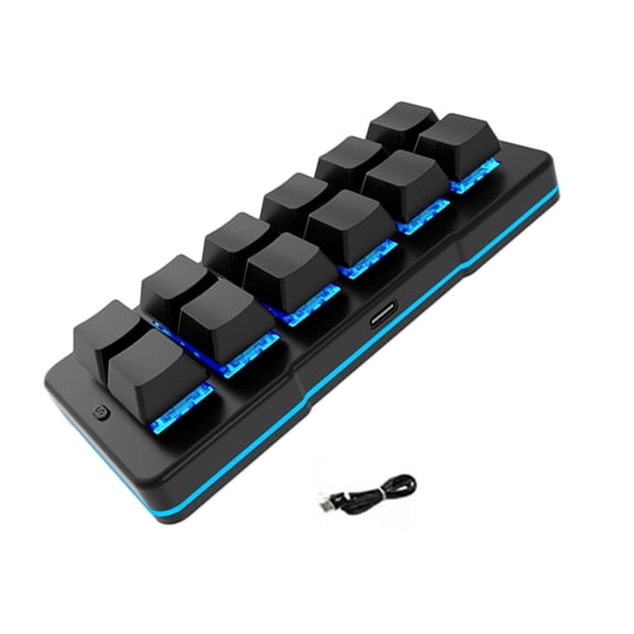 Ergonomic Small Keyboards 12Key Color Lighting USB Type C For Designers Gamers
