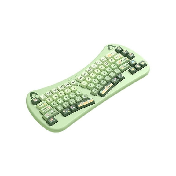 Ergonomic Split Wireless Keyboard with Dual Mode 2.4G & Bluetooth Connectivity, Rechargeable Cute Keyboard for Girls, US English Layout, Quiet Typing, Compact Design for Home Office Work