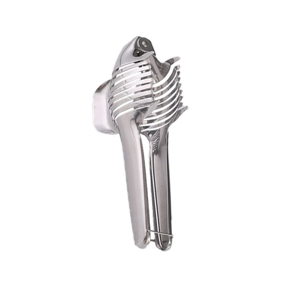Ergonomic Stainless Steels Fruit Slicer Holder With Nonslip Grip Lemon Cutter Tool For Safe Efficient Kitchen Use