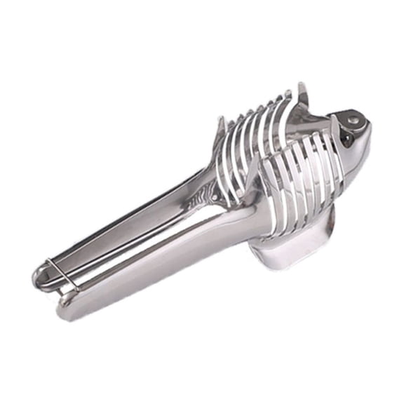 Ergonomic Stainless Steels Fruit Slicer Holder With Nonslip Grip Lemon Cutter Tool For Safe Efficient Kitchen Use