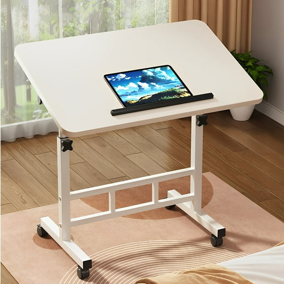 Ergonomic Standing Desk with Adjustable Height (23.6"-35") & Tilt Angle (0°-90°) - Heavy-Duty Metal & Hardwood