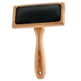 thumbnail image 1 of Ergonomic Thin Pin Bamboo Dog and Cat Black Slicker Brush for Sensitive Skin (Medium), 1 of 1