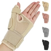 Hautllaif Thumb Support Brace, Adjustable Thumb Stabilizer Splint for Left or Right Hand, Soft and Breathable, Beige