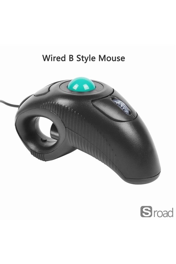 Ergonomic Thumb Trackball Mouse, 2.4G Wireless & Wired Options, 1600DPI 6-Button Computer Mouse With Scroll Wheel, Vertical Handheld Design For PC Laptop (Right/Left Hand Use),Wired B Style,funny