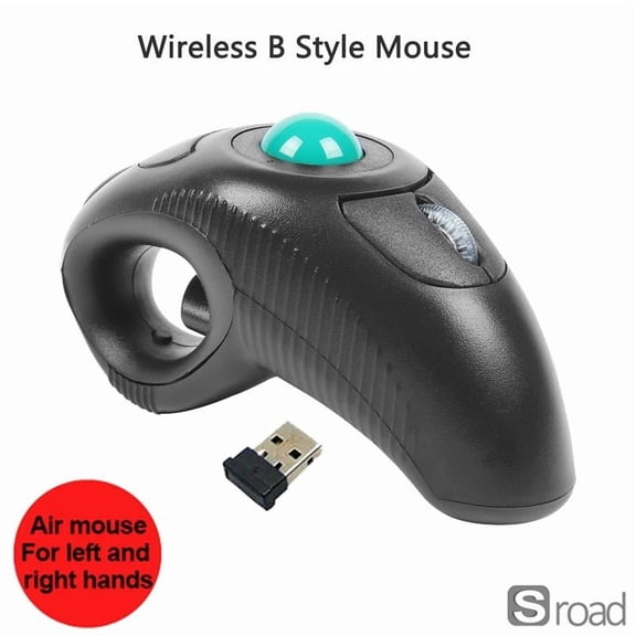 Ergonomic Thumb Trackball Mouse, 2.4G Wireless & Wired Options, 1600DPI 6-Button Computer Mouse With Scroll Wheel, Vertical Handheld Design For PC Laptop (Right/Left Hand Use),Wirelees B Style,funny