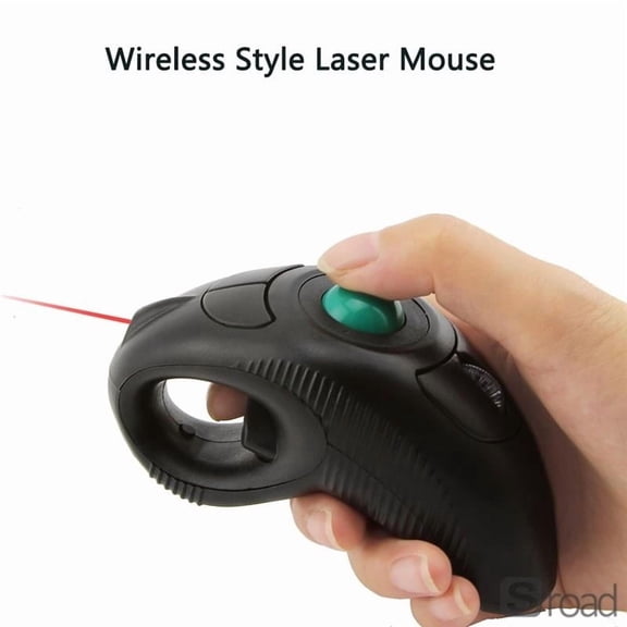 Ergonomic Thumb Trackball Mouse, 2.4G Wireless & Wired Options, 1600DPI 6-Button Computer Mouse With Scroll Wheel, Vertical Handheld Design For PC Laptop (Right/Left Hand Use),Laser Style Mouse,funny