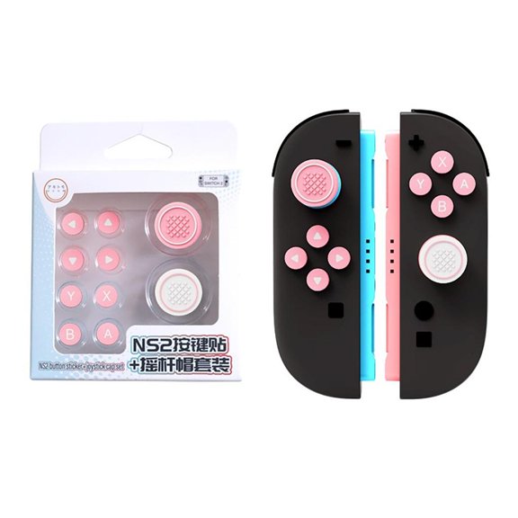 Ergonomic Thumbstick Protectors Soft Silicone Joystick Caps&Button Pad for NSW2
