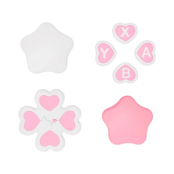 Ergonomic Thumbstick Protectors Soft Silicone Joystick Caps&Button Pad for NSW2