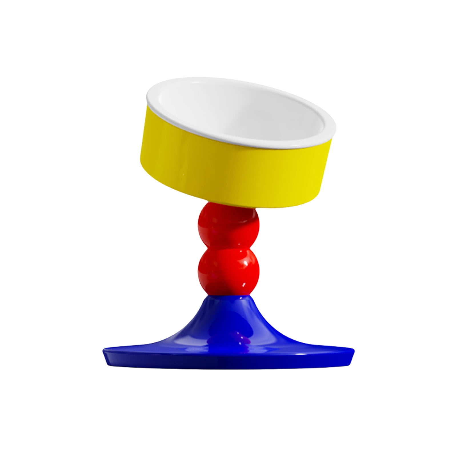 Ergonomic Tilted Cats Feeders Adjusting Height Raised Bowl AntiTipping Base Ceramic Dish Feeders For Small Breeds