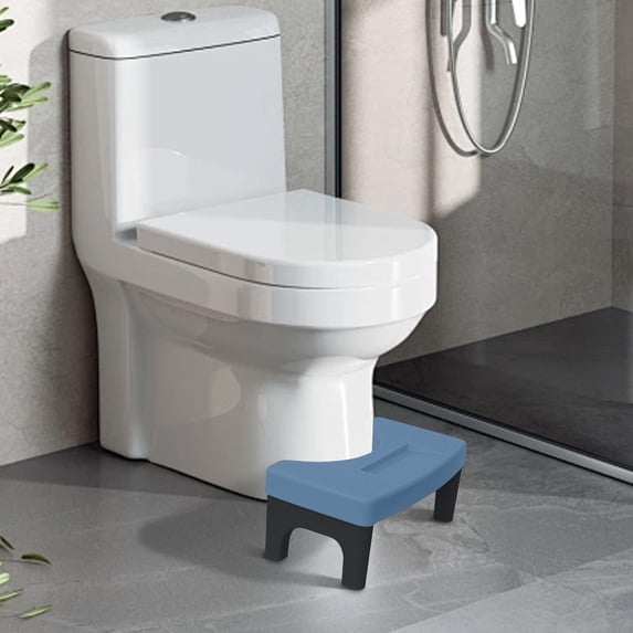 Ergonomic Toilet Squatting Footstool, Adjustable 6.7-Inch Non-Slip Bathroom Potty Stool, Heavy-Duty Plastic Footrest for Constipation Relief and Easy Storage