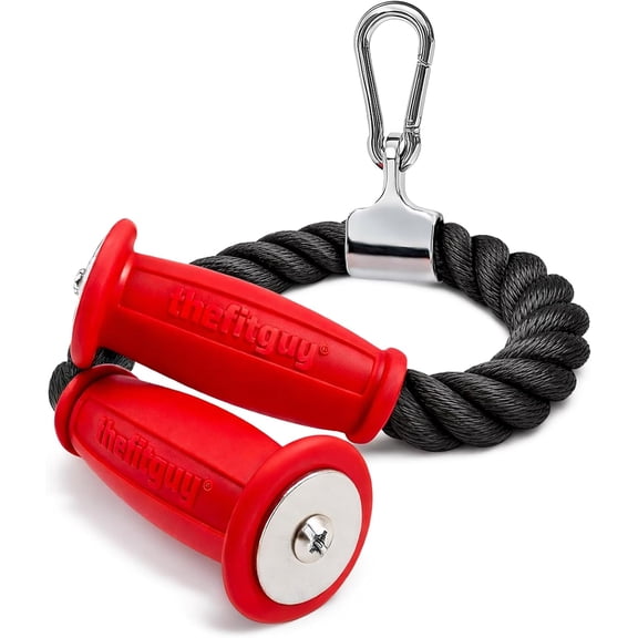 Ergonomic Tricep Rope - Non-Slip Cable Machine Attachment | 30in length for pushdowns, lat pulldowns, curls and face pulls; wrist-friendly grip for home or commercial gyms