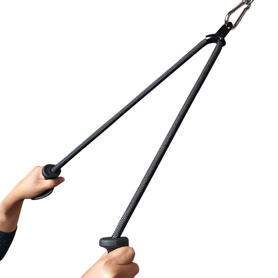 Ergonomic Tricep Rope Pulldown Attachments, Upgraded 27 32 40 & 47 Inch Extra Long Triceps Rope Cable Attachments for Gym, LAT Pull Down Bar for Cable Machine, Tricep Workout Cable Attachments