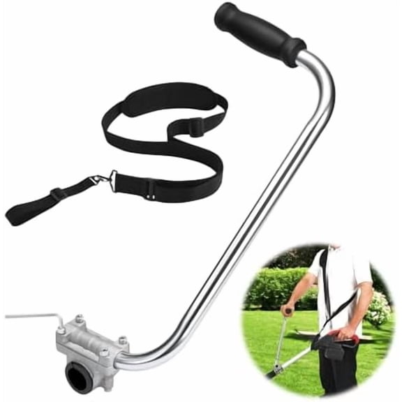Ergonomic Trimmer Grip, String Trimmers Handle with Shoulder Strap Harness, Weed Eater Handle Extension with Bracket Clamp, Lawn Trimmer Handle Grip for Lawn Care, Landscaping, Yard Trimming Edging