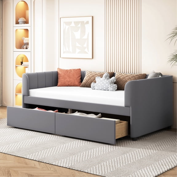 Ergonomic Twin Size Daybed with Artistic Design / Promotes Comfort and Elegance