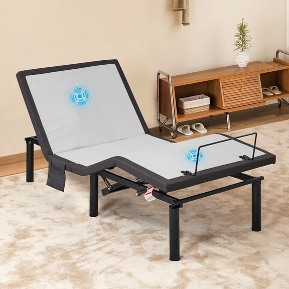 Ergonomic Twin XL Size Adjustable Bed, Zero Gravity Base for Stress Management w/Head and Foot Incline, Wireless Remote Control, Massage, Under-Bed Nightlight, USB Ports