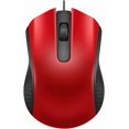 thumbnail image 1 of Ergonomic USB Wired Computer Mouse, Ambidextrous for Right or Left Hand Use, Durable Clicks, Compatible with PC, Laptop, Desktop, Chromebook, Notebook and Mac (Red), 1 of 5