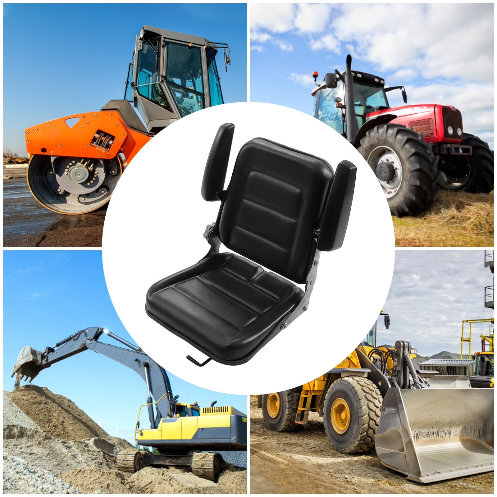 Tractor Rim Seats Ergonomic Universal Tractor Seat with Adjustable Backrest and Armrests ...