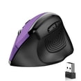 thumbnail image 1 of Ergonomic Vertical Mouse, Reduce Musle Strain,2.4 GHz Wireless Mouse with Nano Receiver, 800/1200/1600 DPI Optical Tracking, MEMZUOIX Wireless Gaming Mouse for PC Laptop Macbook, Purple, 1 of 9