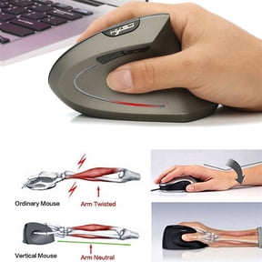 Ergonomic Vertical Wireless Mouse 2.4GHz 2400DPI Adjustable Optical Mice with USB Receiver 6-Button Computer Mouse for Laptop Desktop PC Gaming and Office