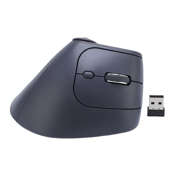 Ergonomic Vertical Wireless Mouse, 2.4GHz & Bluetooth Dual Mode Rechargeable Silent Click Mouse for PC Laptop Desktop
