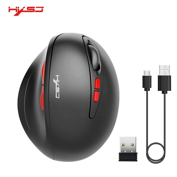 Ergonomic Vertical Wireless Mouse 2.4ghz with Usb Receiver Rechargeable Battery for Pc Laptop Desktop Mac Windows Computer Office Home Work Travel Portable Use Optical Sensor